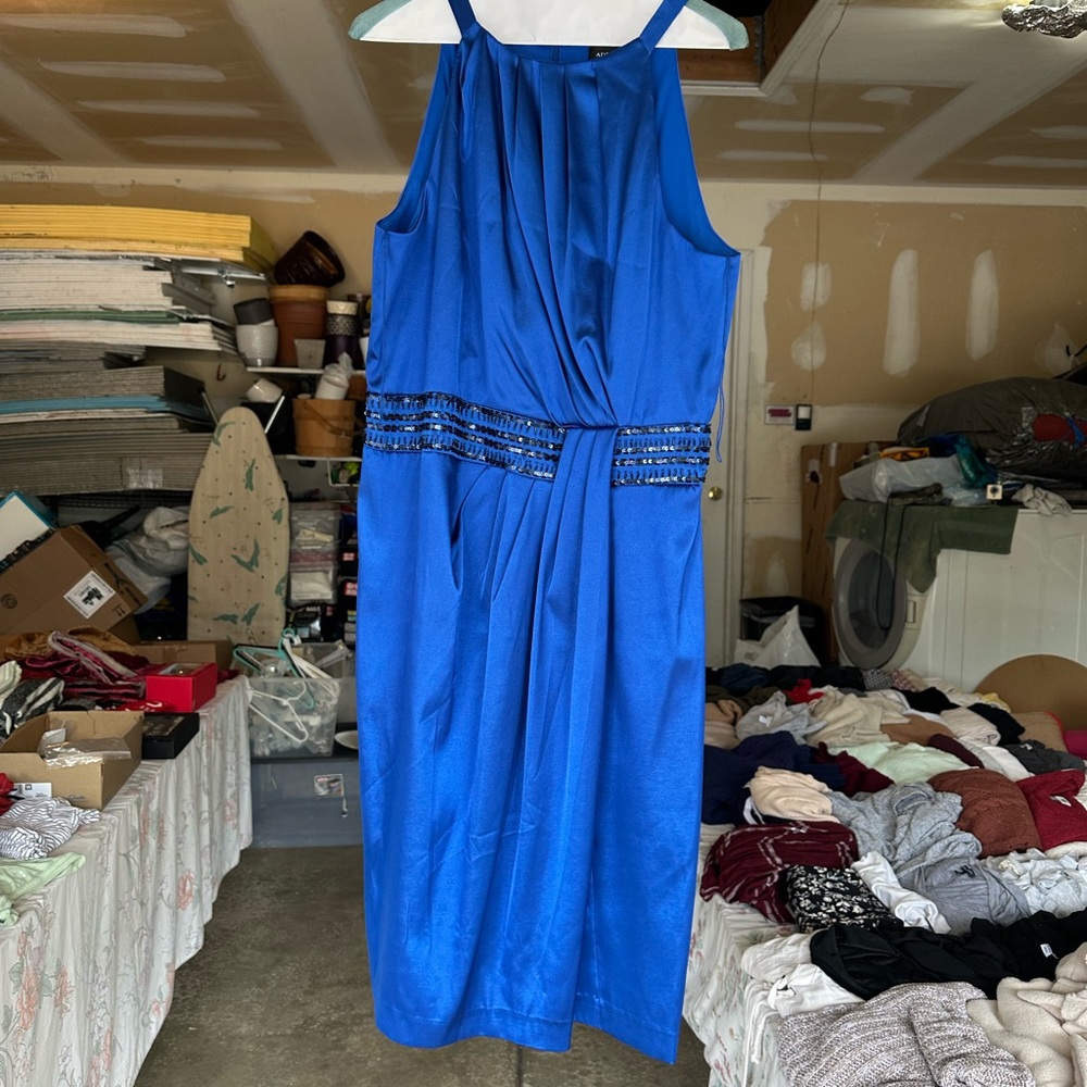 Adrianna Papell Royal Blue Midi Dress